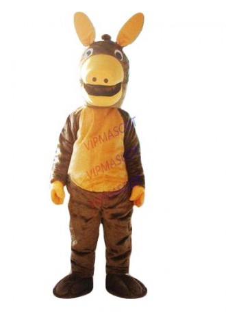 New arrival Cartoon Character Professional New Style Brown Donkey Mascot Costume Fancy Dress Adult Size