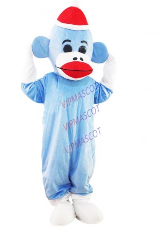 New arrival Foam Cartoon Character Professional New Style Sock Monkey Fancy Dress Mascot Costume Adult