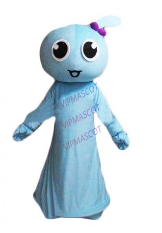 Hot sale Cute Cartoon Character Adult lovely blue girl  Mascot Costume fancy dress Halloween party costume