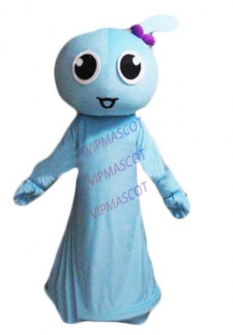 Hot sale Cute Cartoon Character Adult lovely blue girl  Mascot Costume fancy dress Halloween party costume