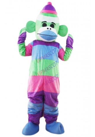 New arrival Foam Cartoon Character Professional New Style Sock Monkey Fancy Dress Mascot Costume