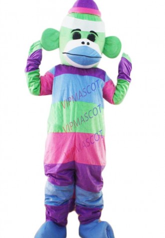 New arrival Foam Cartoon Character Professional New Style Sock Monkey Fancy Dress Mascot Costume