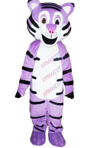 New arrival Cute Cartoon Character Professional Style Purple Tiger Mascot Costume Adult Size New Arrival