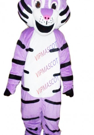 New arrival Cute Cartoon Character Professional Style Purple Tiger Mascot Costume Adult Size New Arrival