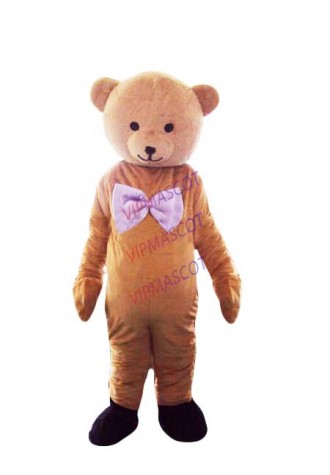 Hot selling Foam Adult cute accept custom cute bow Brown Bear Mascot Costume Animal Fancy Dress