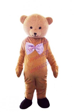 Hot selling Foam Adult cute accept custom cute bow Brown Bear Mascot Costume Animal Fancy Dress