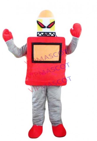 Hot sale Cute Adult New custom made red robot mascot costume Adult size Costume mascot