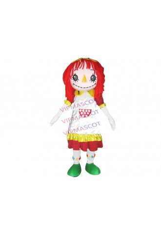 Red hair girl mascot costume adult roles mascot costume for Cosplay costume free shipping