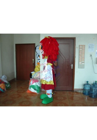 Red hair girl mascot costume adult roles mascot costume for Cosplay costume free shipping