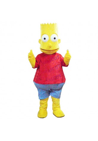 New Bart Simpson Mascot Costume Cosplay Fancy Dress Outfit Free Shipping Adult