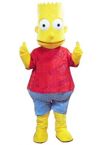 New Bart Simpson Mascot Costume Cosplay Fancy Dress Outfit Free Shipping Adult
