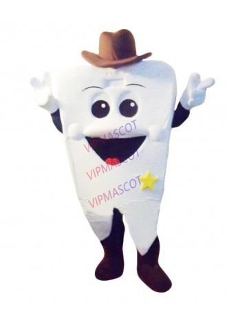 Professiona Custom New cowboy tooth Mascot Costume Adult Cartoon Tooth Health Theme Anime Cosply Costumes Mascotte Fancy 1817
