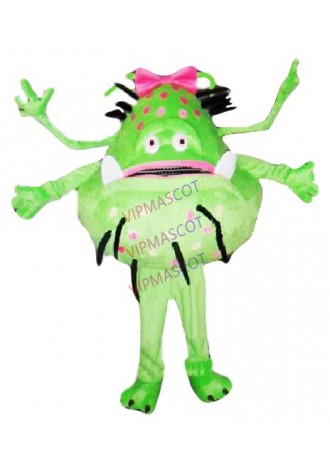 Green Cartoon Bacterial Germ Alien Girl Mascot Costume hot sale health theme virus anime costume carnival fancy dress kits 2492