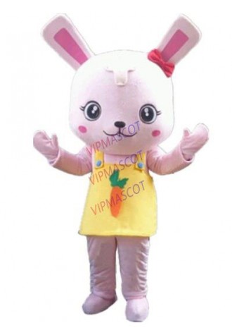 pink rabbit mascot costume bunny custom cartoon character cosplay carnival costume 2998