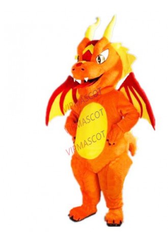 Fiery Dragon Mascot Costume adult size new custom orange fire dragon dino dinosaur theme anime cosplay costumes carnival 2978
