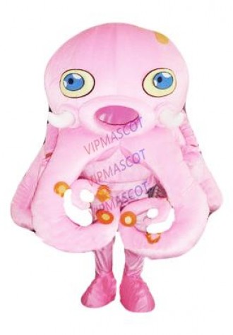 pink octopus mascot costume custom cartoon character cosplay adult size carnival costume 3412