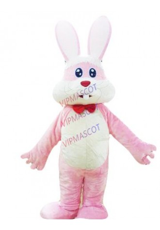 Hot Sale Pink Rabbit mascot costume Adult size Cartoon costumes clothing Rabbit Moving for Halloween party fancy Direct