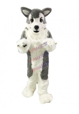 High quality Simulated gray dog Mascot Costumes stage performance Movie props cartoon Apparel Custom made Adult Size 128