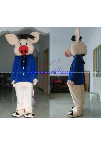 High quality EVA Material manufacture pig Mascot Costume Unisex Cartoon Character Apparel Adult Size 187