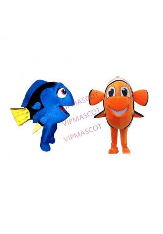 Free Shipping Adult Size Funny Fish Mascot Hot Sold Dress Up Animal Clothing Nemo and Dory Mascot Clothing Cosplay