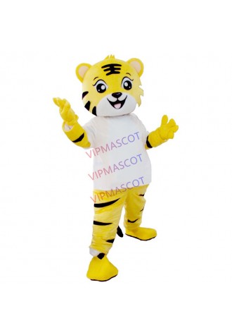 Yellow  tiger Mascot Costume Animal Cartoon fancy dress Adult Size for Carival Halloween party event