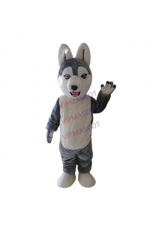 Adult Grey Wolf Siberian Husky Mascot Costume Carnival Festival Commercial Advertising Party Dress With A Mini Fan Inside Head