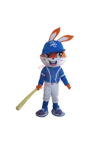 Adult Baseball Rabbit Mascot Costume Carnival Festival Commercial Advertising Party Dress With Fan In Head