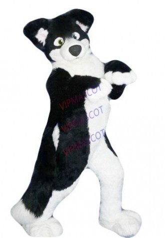Top quality EVA Helmet Luxury Plush Simulation fur Wolf dog Mascot Costumes walking cartoon Apparel Birthday party