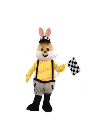 Adult Racing Rabbit Mascot Costume Carnival Festival Commercial Advertising Party Dress With Fan In Head