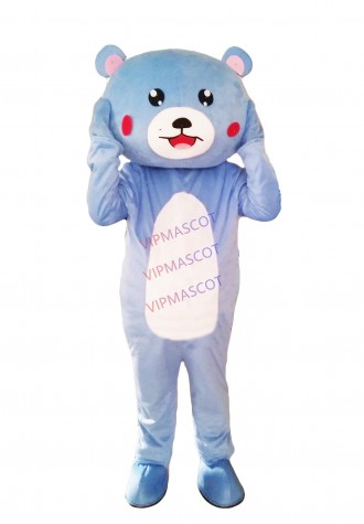 Blue Bear Mascot Costume Adult Cartoon Character Outfit Advertising Costume Fancy Dress Christmas Cosplay for Halloween party