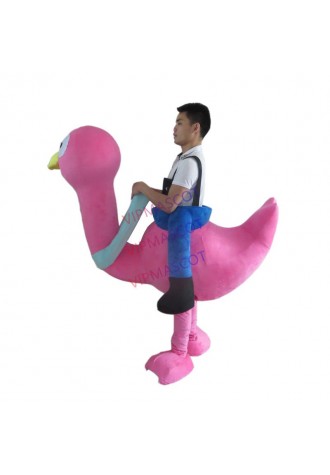 Ride on Ostrich Custom Mascot Costume Adult Cartoon Cosplay Costume With Fan Inside Head For Commercial Advertising promotion