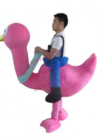 Ride on Ostrich Custom Mascot Costume Adult Cartoon Cosplay Costume With Fan Inside Head For Commercial Advertising promotion