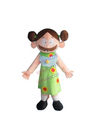 Lovely Big Mouth Girl Custom Mascot Costume Adult Size Cosplay Costume With Fan Inside Head For Commercial Advertising promotion