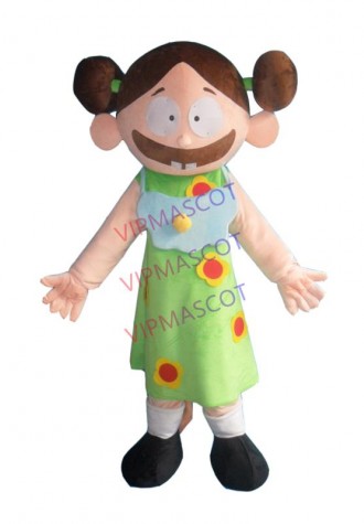 Lovely Big Mouth Girl Custom Mascot Costume Adult Size Cosplay Costume With Fan Inside Head For Commercial Advertising promotion