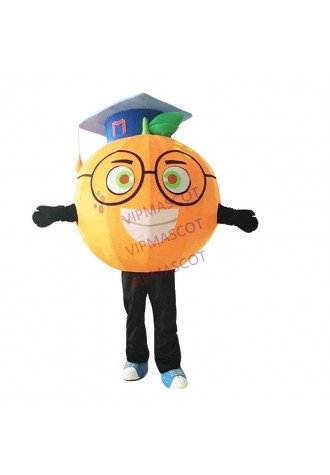 High Quality Custom Fruit Doctor Orange Mascot Costumes Orange with Doctorial Hat Mascot Holiday Party Advertising Events