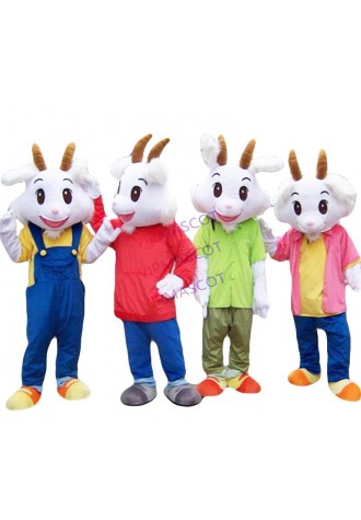 Goat Mascot Costume White Sheep Mascot Costume Fancy Dress Outfit Halloween Cosplay Costume