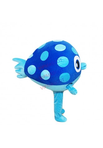 Factory Direct Fashion Big Eye Clever Blue Sea Fish Fancy Dress Mascot Costume Adult Character Cosplay Costume
