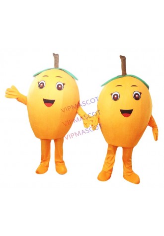Loquat Mascot Costume Fruit Cartoon Apparel Halloween Birthday Cosplay Adult Size Adult Mascot Costume Fruit Mascot