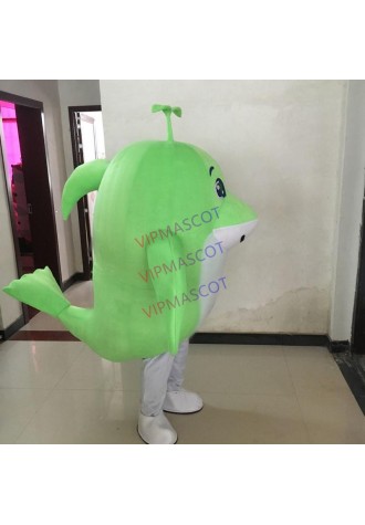 New Hot Sale Green Dolphin Fancy Dress Party Dress Adult Character Halloween Cosplay Mascot Costume