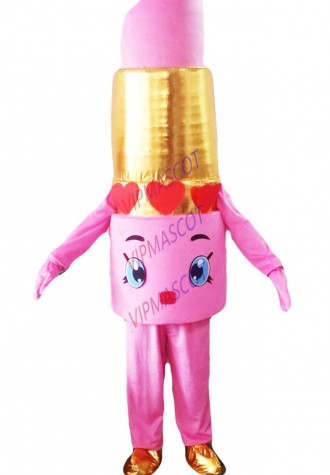 Lipstick Mascot Cartoon Fancy Dress Cosmetics store advertising Cartoon birthday Halloween party performance props