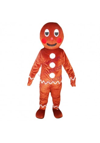 Real photo cartoon character gingerbread man mascot costume fun mascot costume party custom mascots