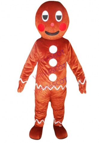 Real photo cartoon character gingerbread man mascot costume fun mascot costume party custom mascots