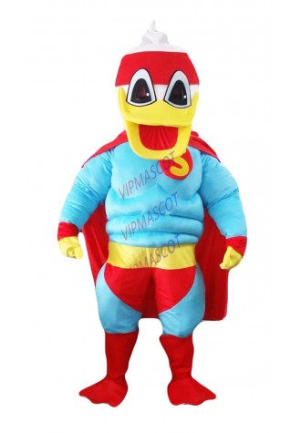 Superman Duck Mascot Costume Duck mascotter Cartoon Fancy Costume Cosplay Mascotte for Adults Gift for Halloween Carnival party