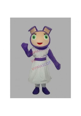 Purple Girl Adult Mascot Costume Cheap