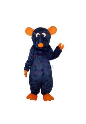Big Tooth Black Plush Mouse Adult Mascot Costume
