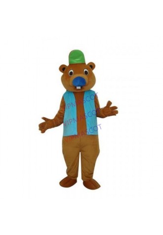 Brown Beaver W Big Tail Mascot Costume Cheap