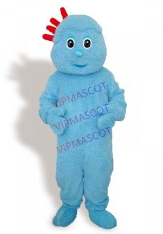 Blue Plush Little Boy Adult Mascot Costume Cheap