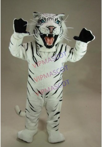 White Albino Tiger Mascot Costume