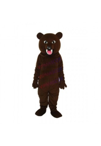 Sharp Teeth Dark Brown Bear Mascot Adult Costume Online