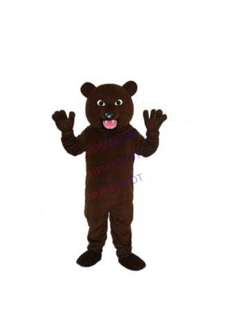 Brown Bear with Sharp Tooth Mascot Adult Costume Online